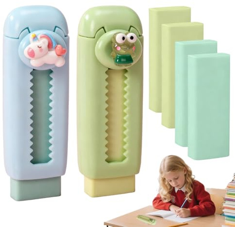 IEBTAWN 6 Pezzi Gomme Da Cancellare Per Bambini, 4 Gomme Di Ricarica,Gomma Con Motivo Divertente Per La Scuola A Casa, Gomme Per L'Ufficio Materiale Scolastico Cancelleria Gomma Per Regali