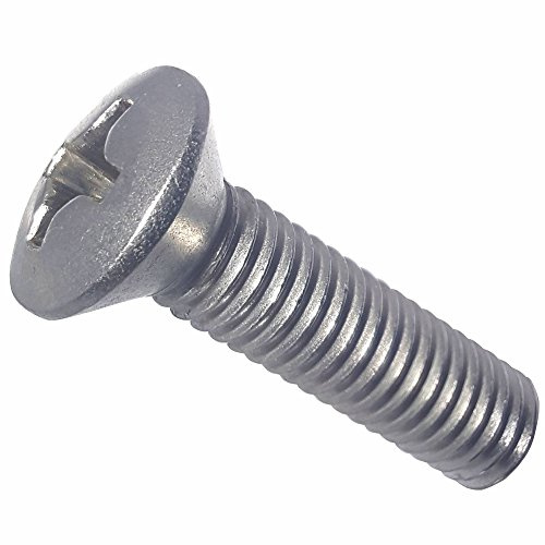 3/8-16 x 4 Oval Head Machine Screws, Phillips Drive, Stainless Steel 18-8, Full Thread, Bright Finish, Machine Thread, Quantity 10 by Fastenere