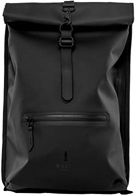 RAINS Roll Top Rucksack, Schwarz, One Size, Schwarz, Rucksack Rucksäcke