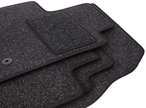 Wielganizator Automatte – Passend für Dodge Challenger III Coupe 2008- – Velours – Autozubehör - Auto Fußmatten – Fußmatte Auto – 4-teilig - Anthrazit Schwarz-Grau Melange