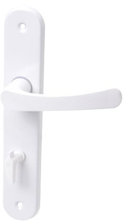 Aqbau® Türdrückerset Langschild Weiß | Türdrücker | Türklinke | Türgriffe | Türbeschlag (WC Badtüren)