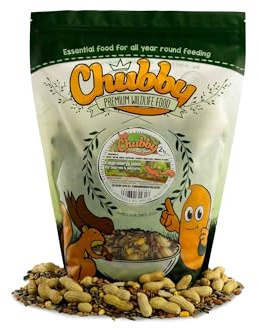 Chubby Mealworms Natural Seed & Nut Mix Forest Feast Squirrel Food (2kg), Natural Seed & Nut Mix Food for Chipmunks & Squirrels, Feed Includes Sunflower, Peanuts, Naked Oats, Nuts in Shells