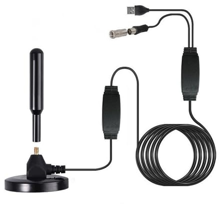 YOUNLEN DVBT2 Antenne,360 HDTV Zimmerantenne für Fernseher,signalqualität durch ALU-Kern und 5m Kabel,DVB-T2 antena Fernseher tv innen außen,amplificador antena tv Interior potentes vsg YCY-ant