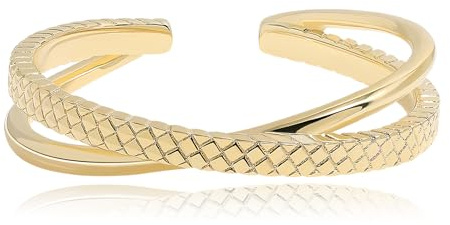 Meissa Bague de promesse faite à la main Bague de pouce pour femmes délicate et torsadée Bague croix en plaqué or empilable à la mode, or