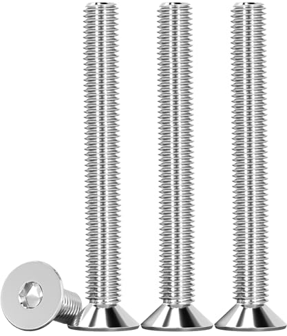 Drenky Tornillo Avellanado, Tornillos Avellanados con Hexágono Interior Acero Inoxidable A2 V2A Tornillos de Cabeza Avellanada Norma DIN 7991 / ISO 10642, Rosca Completa, M6 X 50 mm, 25 Piezas