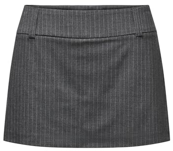 ONLY ONLNOELIA LW Pinstripe Skort XT TLR, Dark Grey Melange/Strisce: Strisce Bianche, 44