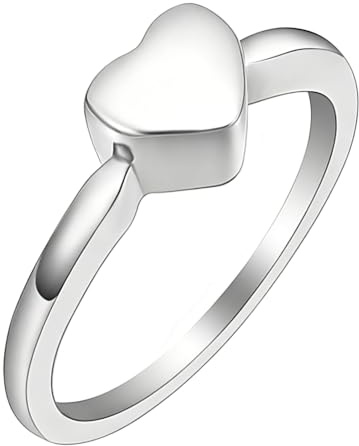 VCCWYQK Anillos de urna en forma de corazón para cenizas para mujeres y hombres, anillo de cenizas para seres queridos con kits de relleno