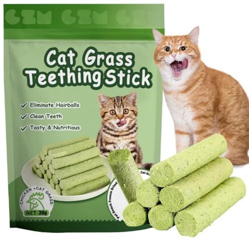 6pcs Cat Grass Teething Stick,Cat Grass Chew Stick,Cat Dental Sticks,Cat Chew Sticks,Cat Dental Toy,Cat Catnip Chew Sticks for Indoor Cats,Catnip Toys Sticks for Hairball Removal,Cat Teeth Cleaning
