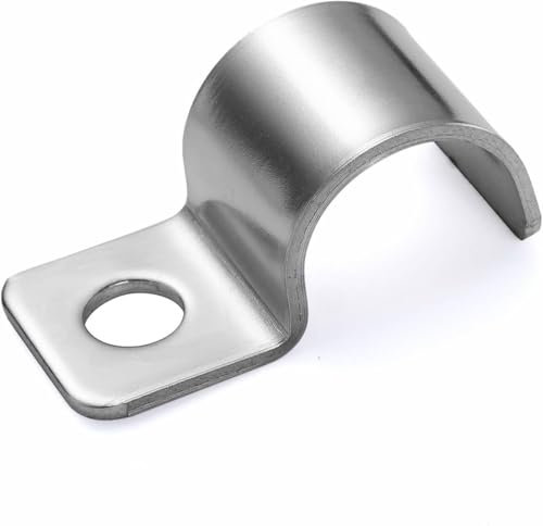 Frogetu 25 Stück Kabelschellen Metall,Ø 10mm,Schlauchschnalle Rohrhalterung,Edelstahl Rohr Rohrschelle,Kabelhalter Kabelclips,U-Rohrschellen,für Kabel Unterputz Installation