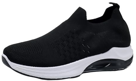 Joggingskor för kvinnor – slip-skor för kvinnor, sommar, ventilerande barfotaskor, bekväma joggingskor, moderiktiga sportskor, tjock sula, gymnastikskor som avslappnade maskerade promenadskor
