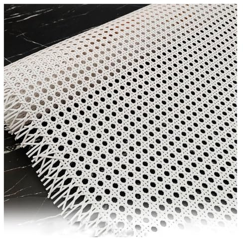 Blanco Correas de Caña Ratán Rollo PE,Rejilla de Mimbre Plástico Trenza Vienesa,Hoja de Tela de Bastón por Metros,Tejido de Caña para Silla Gabinete Decoración del Hogar(60cmx2.5m)