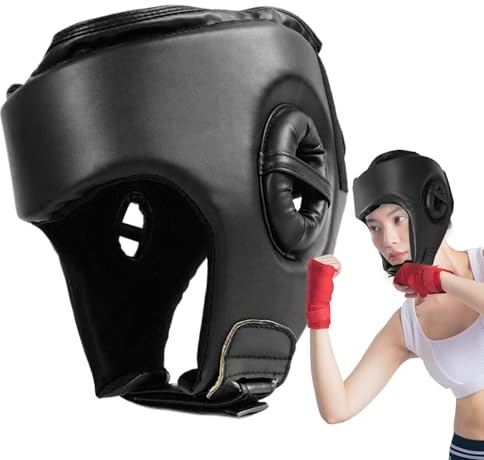 Huvudskydd boxning sparring, skyddande, ventilerad, justerbar, lätt, boxning träningshjälm – för vuxna ungdomar ringar karate kickboxning sport kampsport gym hem