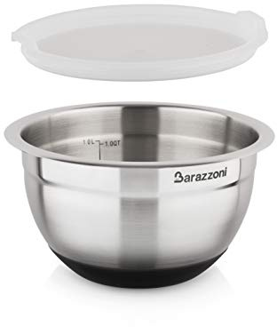 Barazzoni Bowl Acciaio Inox 18/10 ø16cm x H 9,6cm C/Cop, 18/10-Silicone, ø 16cm