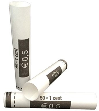 2500 x Münzhülsen für 50 x 0,01 € (weiß)