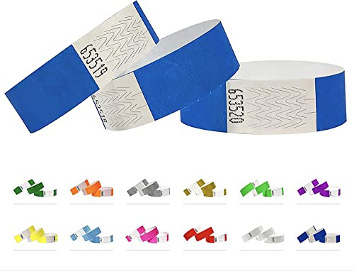 Tyvek-armband – 500-pack – 1,9 cm Tyvek armband för evenemang (neonblå)