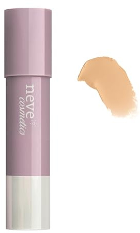 Neve Cosmetics fondotinta in stick con spugna integrata Star System coprente, adatto a pelli da secche a miste| Tan Warm