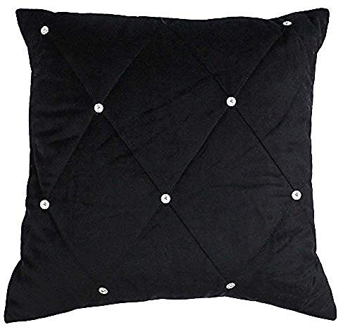 Riva Paoletti New Diamante Kissenbezug - Schwarz - Diamante Kristall Pailletten - Gesteppte Geometric Design - Hidden Reißverschluss - 100% Polyester - 45 X 45 Cm (18 X 18 Zoll) - Entwickelt In Groß