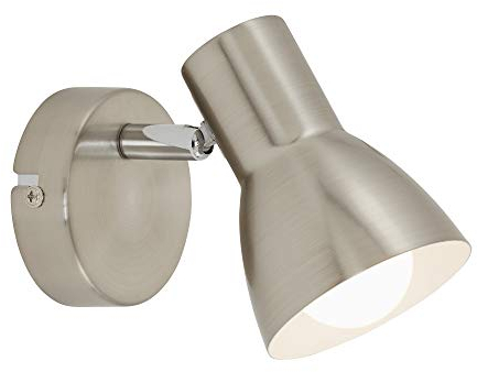 Briloner Leuchten Wandleuchte, Wandspot, Strahler dreh-und schwenkbar, 1x E14, max. 25 Watt, Matt-Nickel, 80x130mm (DxA)