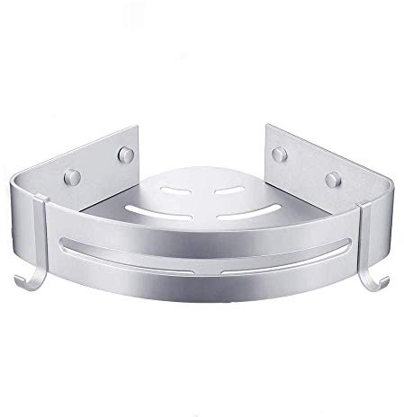 Bogeer, mensola ad Angolo per Doccia, Senza forature, in Alluminio, con Ganci