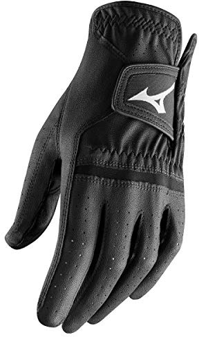 Mizuno 2020 All Weather G19 Comp Läder Golfhandskar för män LH - 1-pack svart medium