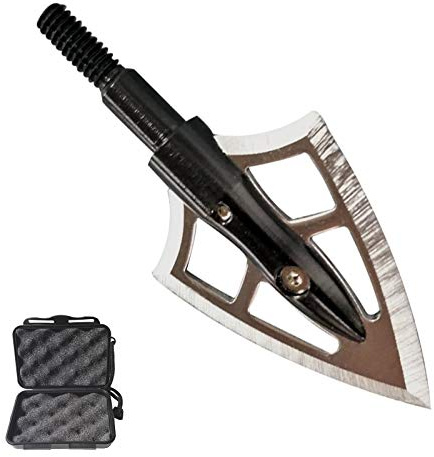 MILAEM 6/12x Tiro con L'Arco Broadheads Punte da Caccia 100 Grain Punte di Freccia Punte da Caccia Freccia da Caccia per Arco Composto Arco ricurvo (12x Broadheads + Box)