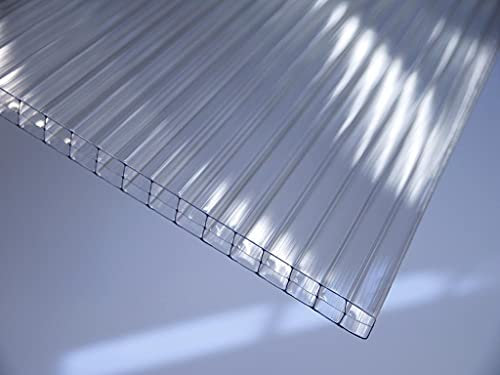 Polycarbonat ECO Stegplatte 16mm, klar, Steg 3-Fach, 16/25/3 ECO 980mm x 4000mm