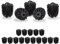 Relaxdays 20 x WC Bürstenkopf im Set, lose Toilettenbürsten 12mm Gewinde, Ersatzbürstenkopf, Ø 7 cm, Wechselbürstenkopf, schwarz