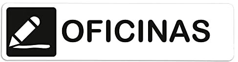 Becral® - Adhesivo de Vinilo OFICINAS | Pegatina puerta de VINILO | Señal informativa | Cartel Puerta 200x50mm