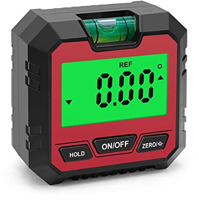 MDYBF Inclinometro Digitale di Precisione Goniometri Elettronici Base Magnetica Goniometro Digitale Mirino Angolare Scatola Smussata -Rosso