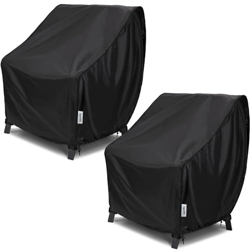 Outdoor Chair Covers Waterproof UV Resistant Universal Fit 33x34x31 inches Heavy Duty Oxford Fabric for Patio Furniture Chairs, Rocking Chairs, Black