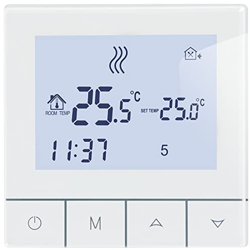Beok Thermostat Thermostats manuels Thermostat d'ambiance Thermostat programmable écran LCD élégant et Facile à contrôler, TDS75-EP