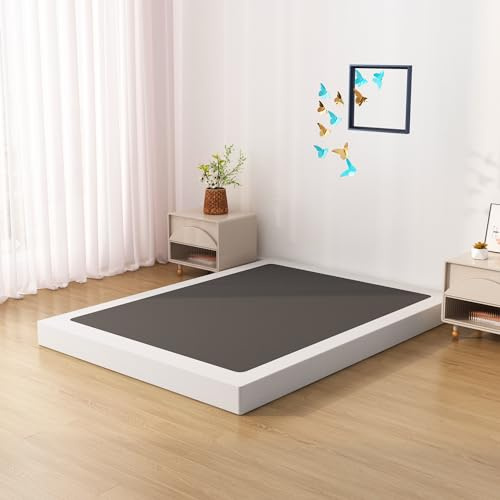 Upcanso King Box Spring Bed Base 6 Inch, Low Profile Metal Box Spring King with Fabric Cover, 3000 Lbs Max Weight Capacity Mattress Foundation, Noise-Free, Easy Assembly