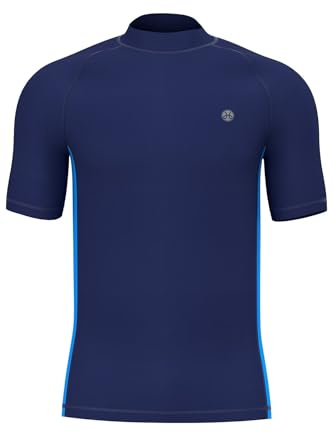 HDTIYUYP Rashguard à manches courtes pour homme - Production UV - Respirant - Pour sports de plage - Séchage rapide - Surf - Pour sports nautiques, noir foncé, 4XL grande taille