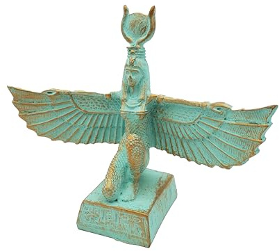 Egyptisk gudinna Isis staty Patina - Forntida Egypten statyett - Tillverkad i Egypten