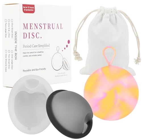 EACHPT Menstrual Cups,2 Reusable Menstrual Cup, Period Cup Easy to Clean&No Boiling Needed,Leak Proof & Lasts up to 12 Hours, Sustainable Period Disc Alternative to Menstrual Cups, Tampons and Pads