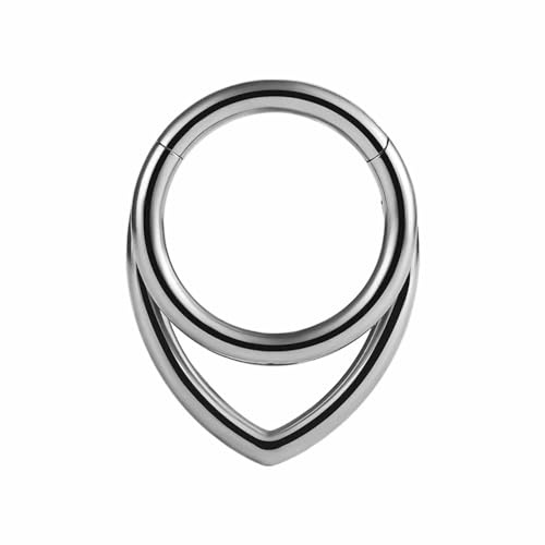 Vankula Septum piercing Clicker Anellino in G23 Titanio 16G 10mm Naso Nostril Daith Helix Rook Gioielli Uomo Donna Argento