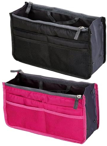 Organizador De Bolsos De 2 Piezas, Organizador De Múltiples Compartimentos, Bolsa con Forro De Bolsillo, Organizador De Bolsos, Bolsa De Aseo, Bolsa De Cosméticos De Gran Capacidad