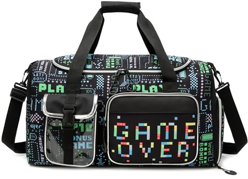 Bolsa de Gimnasia con Compartimento Zapatos, Bolsa Travel Duffel para avión,Sport Gym Tote Bags Niños Weekend