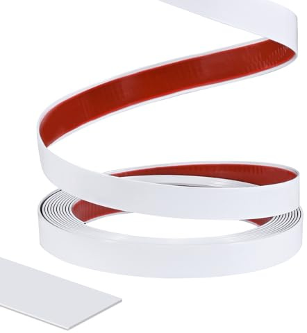Jyvex 15 m dekorlister, självhäftande, vita, flexibla Vägglister breda, 2 cm, flexibla, självhäftande prydnadslist, PVC-stuckaturlister, kantskydd för vägg, tak, golv, skåpkakelkant