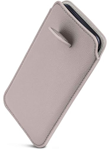 ONEFLOW Liberty Case för iPhone Air mobiltelefon ficka med reträttfunktion, PU-läder mobilficka, skyddsfodral med flik, ärm fodral för insättning, ljusgrå