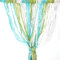 String Curtain Panel, Glitter Door Wall Window Doorways Panel Fly Screen Fringe Room Divider Blinds, Decorative Tassel Ribbon Strip Silver Screen for Living room, Party Event-Green Blue White