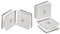 sourcing map 2 Stück Edelstahl 90 Grad Glasklemme für 8-12mm Dicke 90 Grad Doppelseite Quadratisch Rahmenlose Glas Ecke Klemme Clip für Duschtür Helle Silber