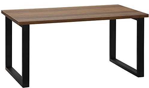 HOMCOM Table Basse rectangulaire Table de Salon Style Industriel Pied métal et Plateau Aspect Bois - 100 x 60 x 50 cm