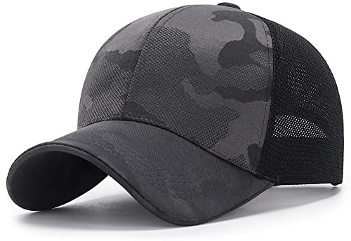 Baseball Cap Herren Damen Snapback Basecap Mesh Atmungsaktiv Tarnung Trucker Cap Sommer Sonnenhut UV Schutz Baseballkappe Draussen Sport Schirmmütze Einstellbar Mütze für Camping Freizeit Radfahren
