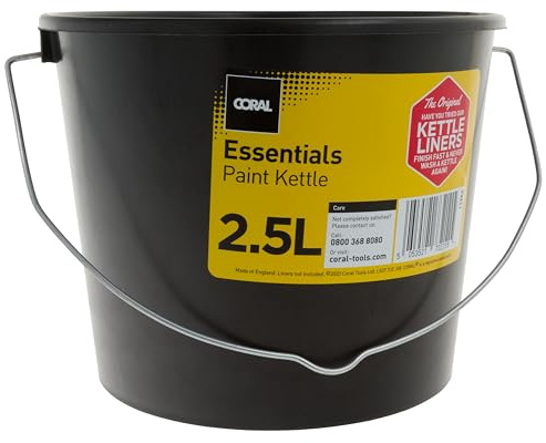 CORAL 73211 Essentials Plastic Paint Kettle Container with Metal Handle for Paints and Paste 2.5 Litre