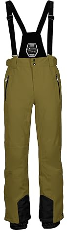 Killtec Pantaloni da Sci da Uomo con Spalline Rimovibili, Protezione Bordi e paraneve Enosh, Verde Oliva Pallido, 4XL, 30920-000