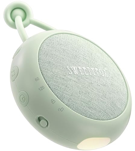 Sweety Fox Máquina Ruido Blanco Bebe - Verde - Canción de Cuna Bebé, Luz Nocturna y Musica para Dormir, 15 Sonidos, Recargable por USB