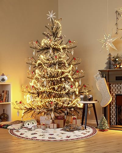 Villeroy & Boch Design matta nostalgisk rund – Toy's Delight – julgransfilt, jul julgran och julgran för vardagsrum, sovrum, matsal, hall – röd flerfärgad, 150 cm
