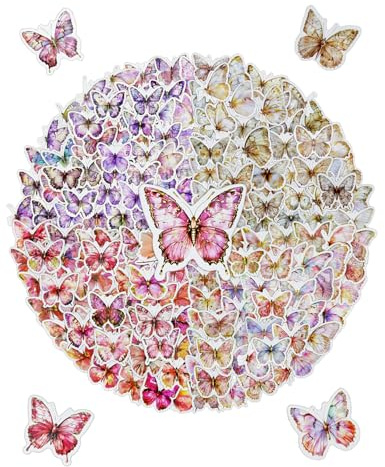 GAUENEEN 200 PCS Butterfly Stickers Pack, Waterproof Small Butterfly Stickers for Scrapbook Supplies Junk Journal Bullet Journal Planner Laptop, Gift for Teens, Adults (4 Colors)