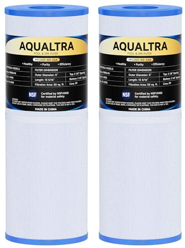 AQUALTRA Lot de 2 Spa Filtre Compatible avec PRB50-IN, C-4950, FC-2390, J200/J210/J220/J235/J245/J275, Guardian 413-212-02, 373045, 338mm x 127mm Drop in Cartouche de Spa